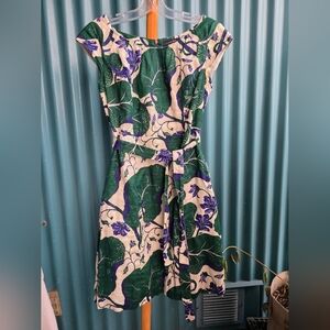 Floral Green and Purple Dress